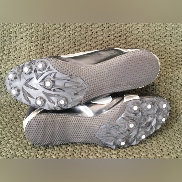 Nike Bowerman Men's Track & Field Shoes Black/Silver, Adjustable Velcro; Size 10 - Picture 12 of 15